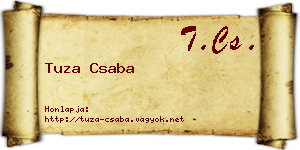Tuza Csaba névjegykártya